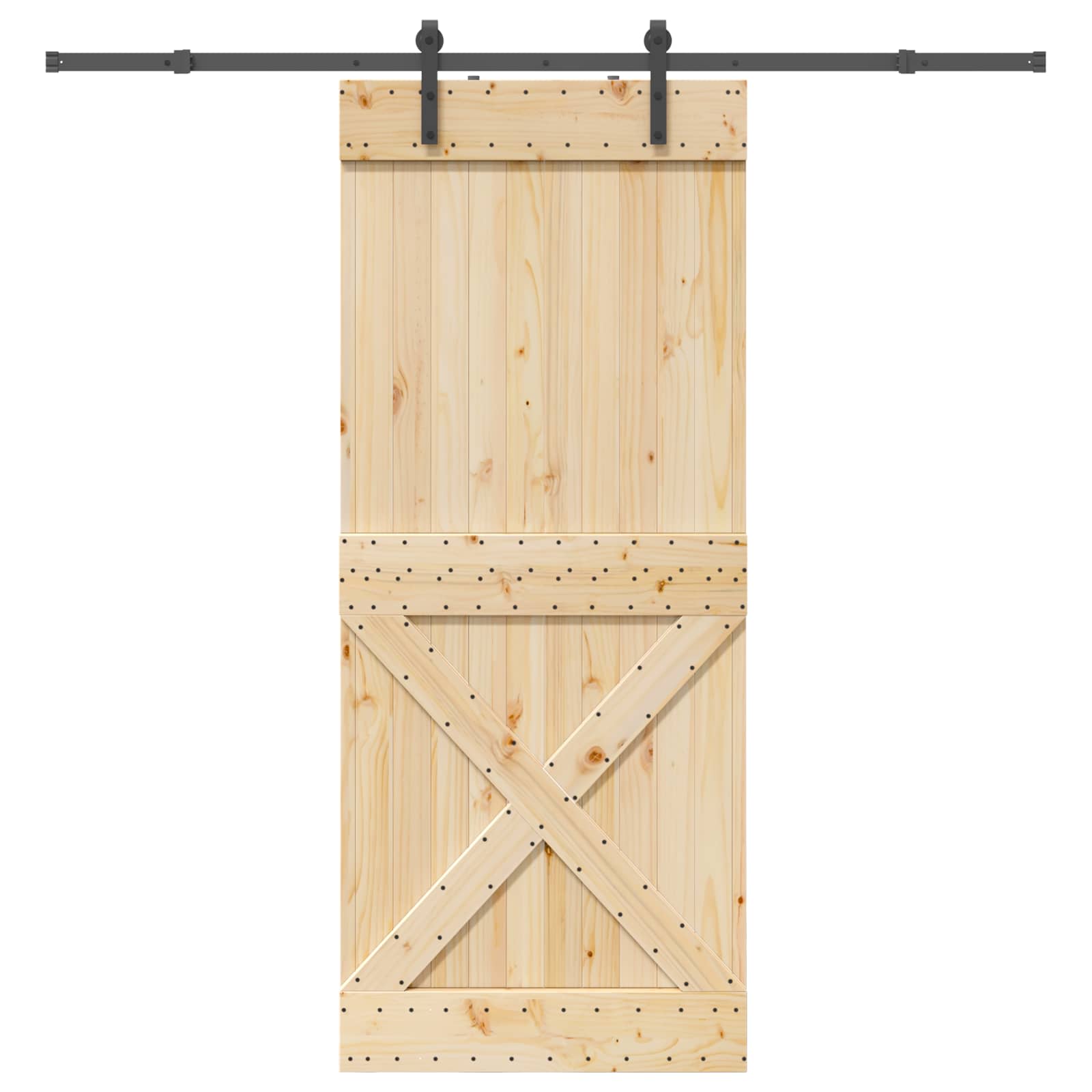 Klizna vrata NARVIK Prirodna i crna 90 x 210 cm (213,5 cm)