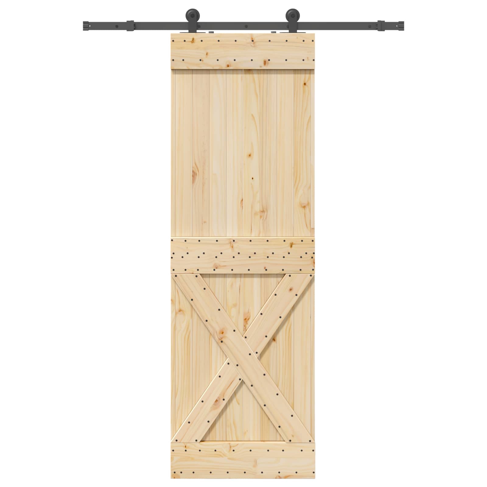 Klizna vrata NARVIK Prirodna i crna 70 x 210 cm (152,5 cm)