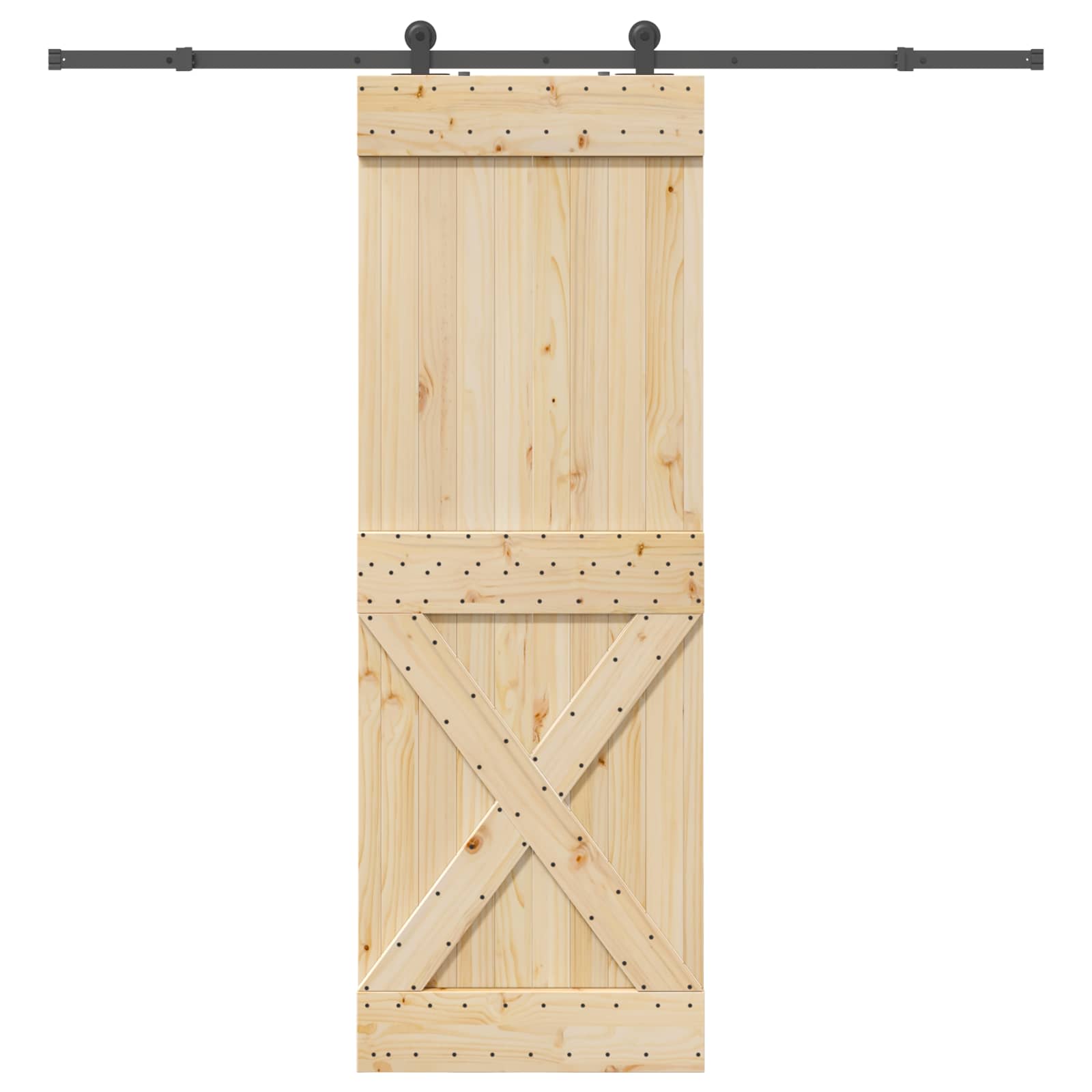 Klizna vrata NARVIK Prirodna i crna 80 x 210 cm (213,5 cm)