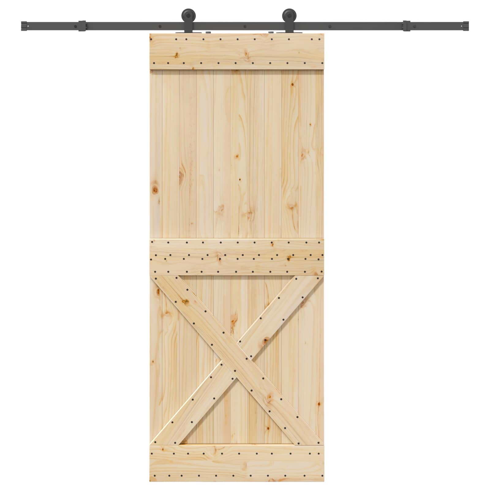 Klizna vrata NARVIK Prirodna i crna 90 x 210 cm (213,5 cm)