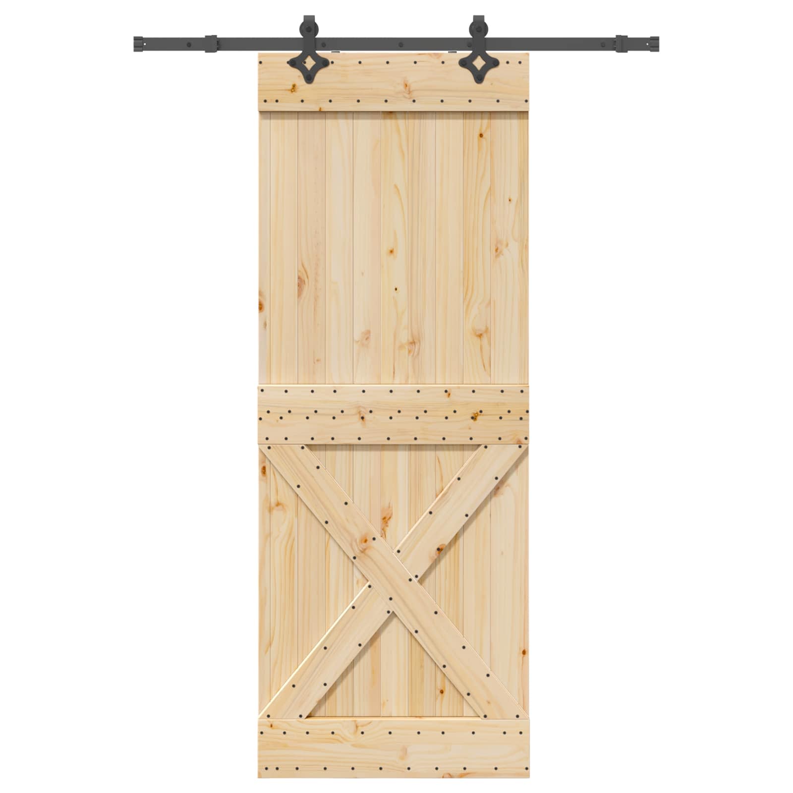 Klizna vrata NARVIK Prirodna i crna 85 x 210 cm (152,5 cm)