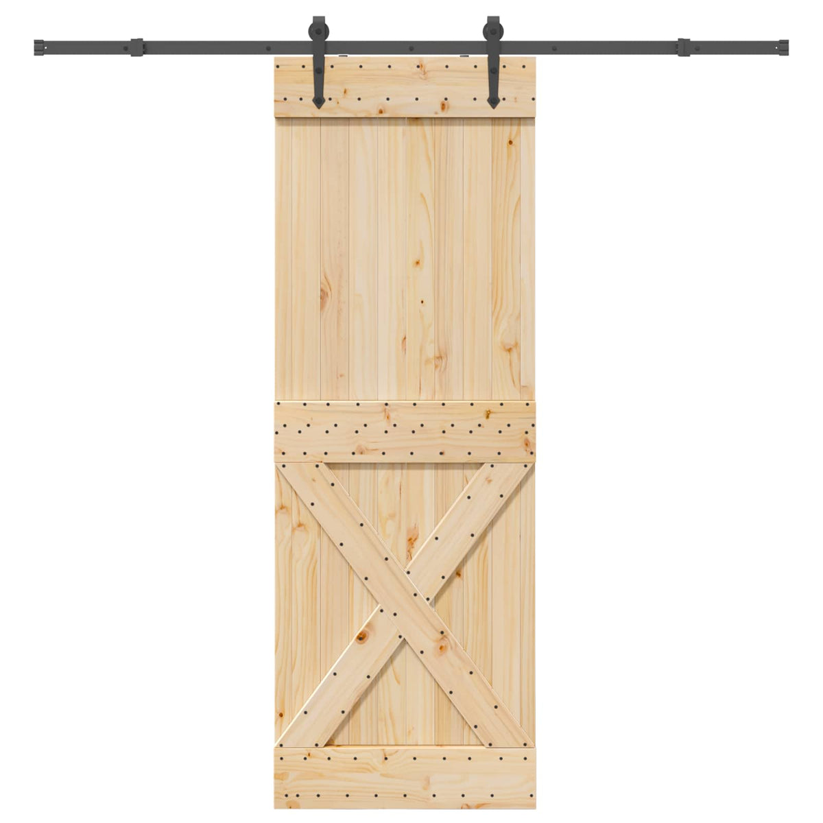 Klizna vrata NARVIK Prirodna i crna 80 x 210 cm (213,5 cm)