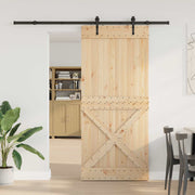 Klizna vrata NARVIK Prirodna i crna 90 x 210 cm (213,5 cm)