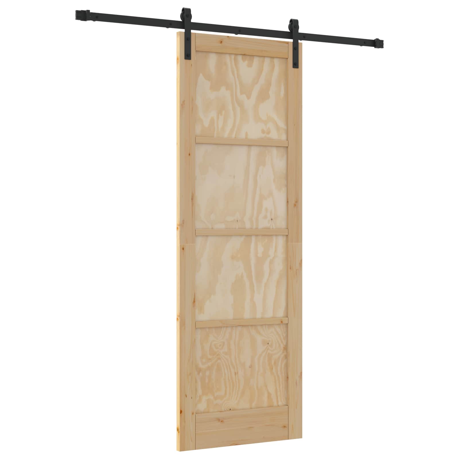 Klizna vrata Prirodna i crna 73,5 x 211 cm Masivna borovina