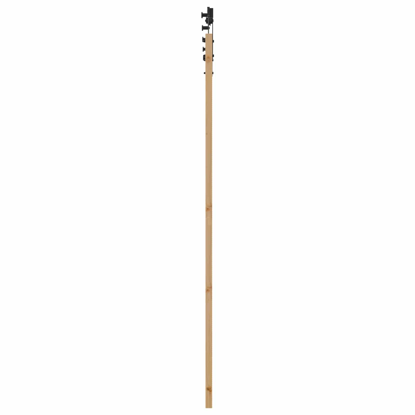 Klizna vrata Prirodna i crna 86 x 211 cm Masivna borovina