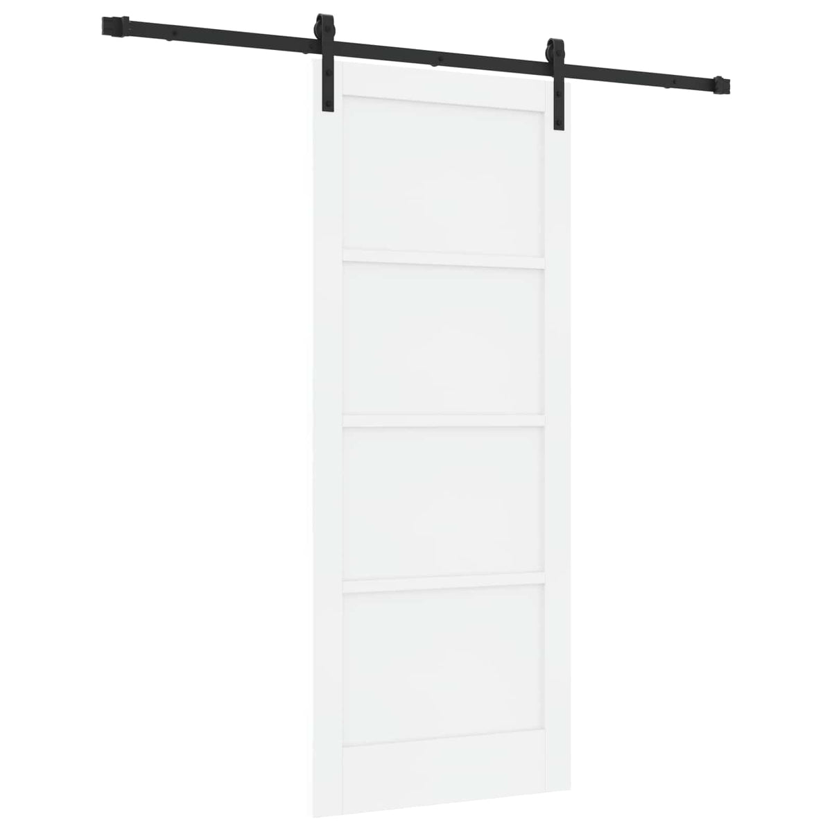 Klizna vrata 83 x 202 cm Masivna borovina Bijela i crna