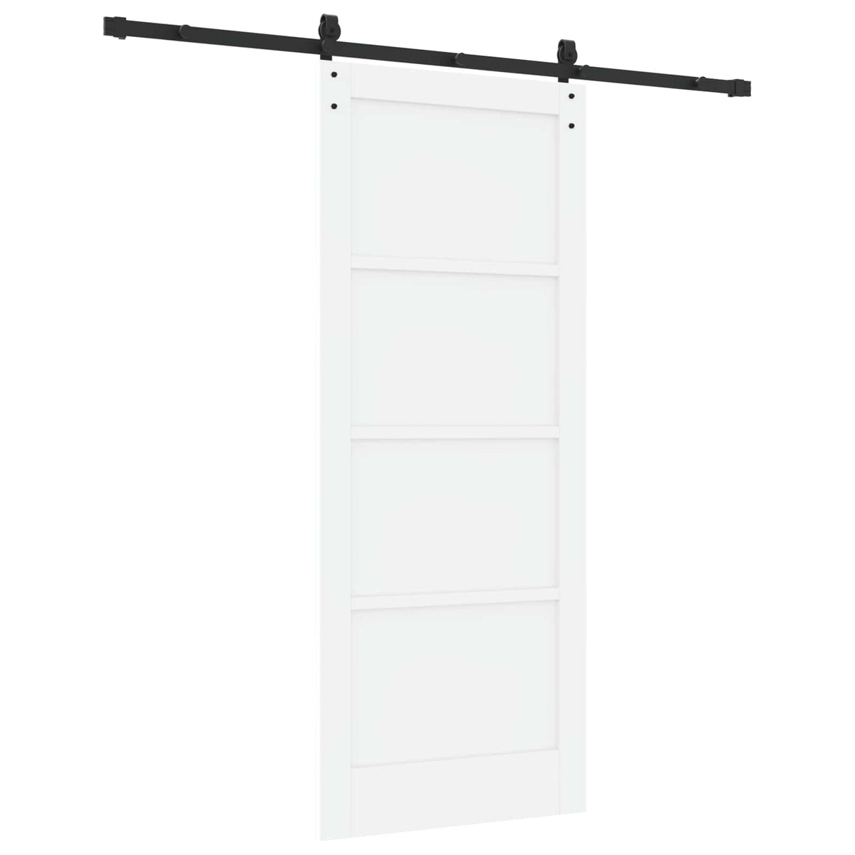 Klizna vrata 83 x 202 cm Masivna borovina Bijela i crna