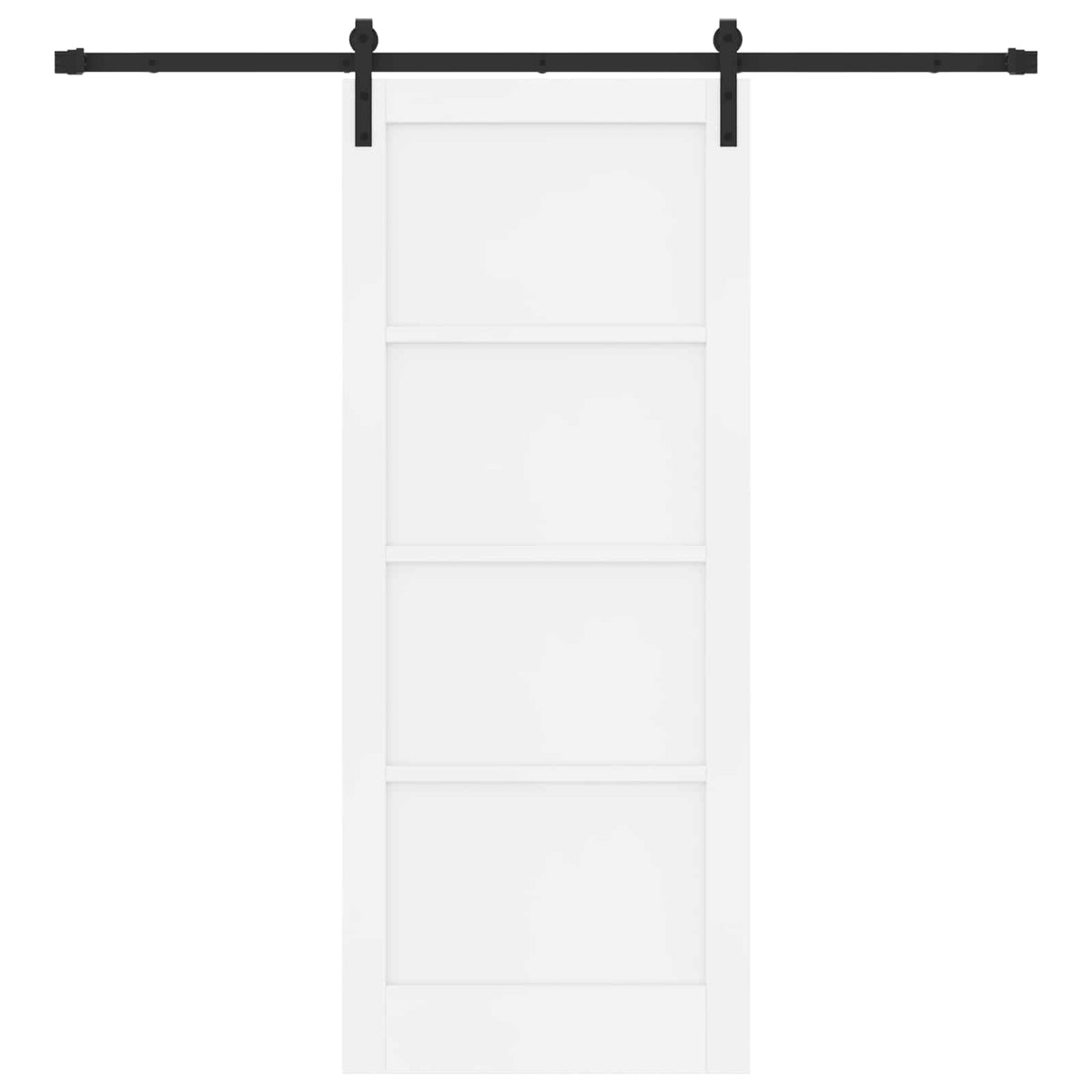 Klizna vrata 83 x 202 cm Masivna borovina Bijela i crna