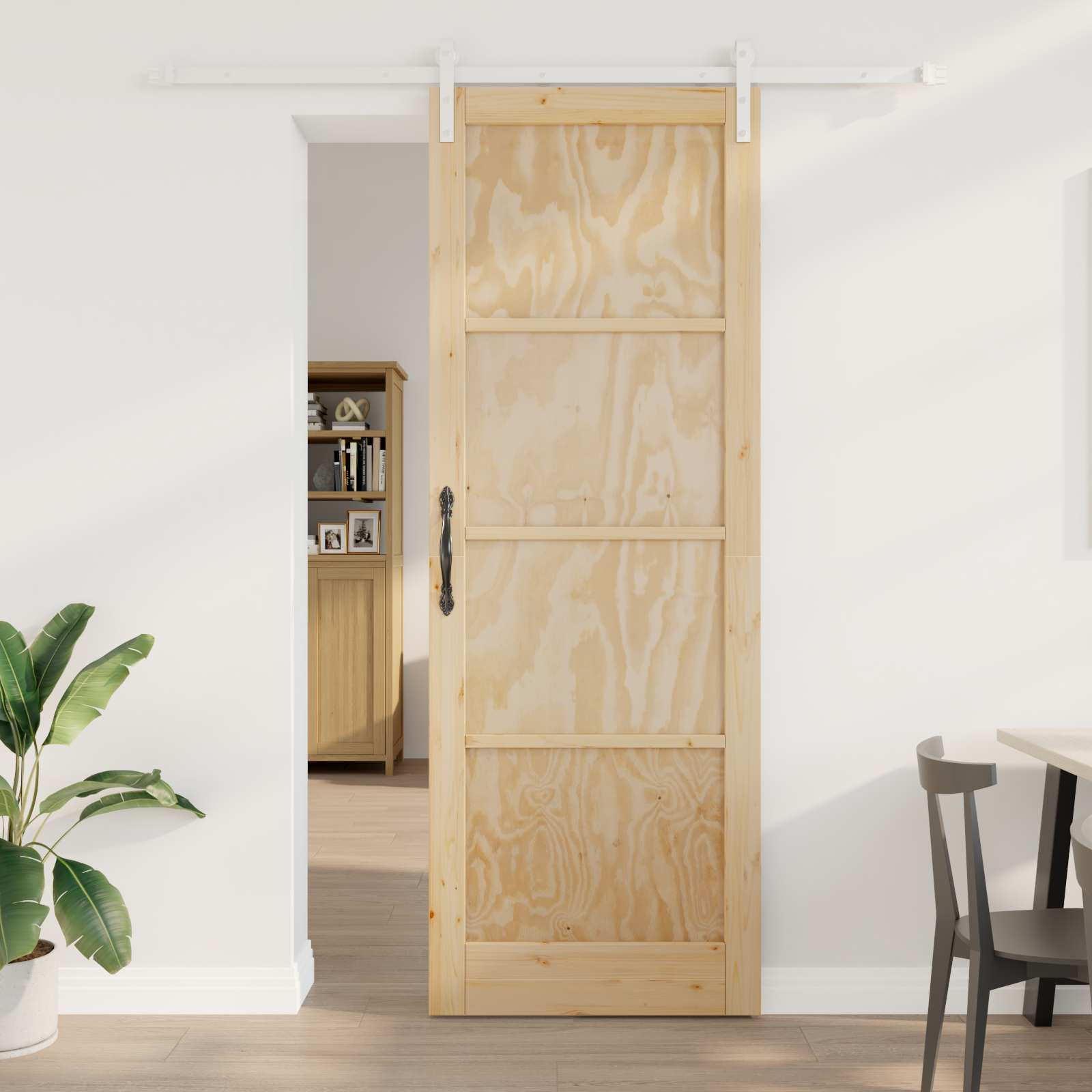 Klizna vrata Prirodna i bijela 83 x 232 cm Masivna borovina