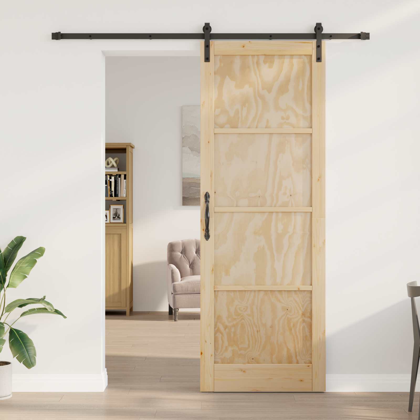 Klizna vrata Prirodna 83 x 232 cm Masivna borovina