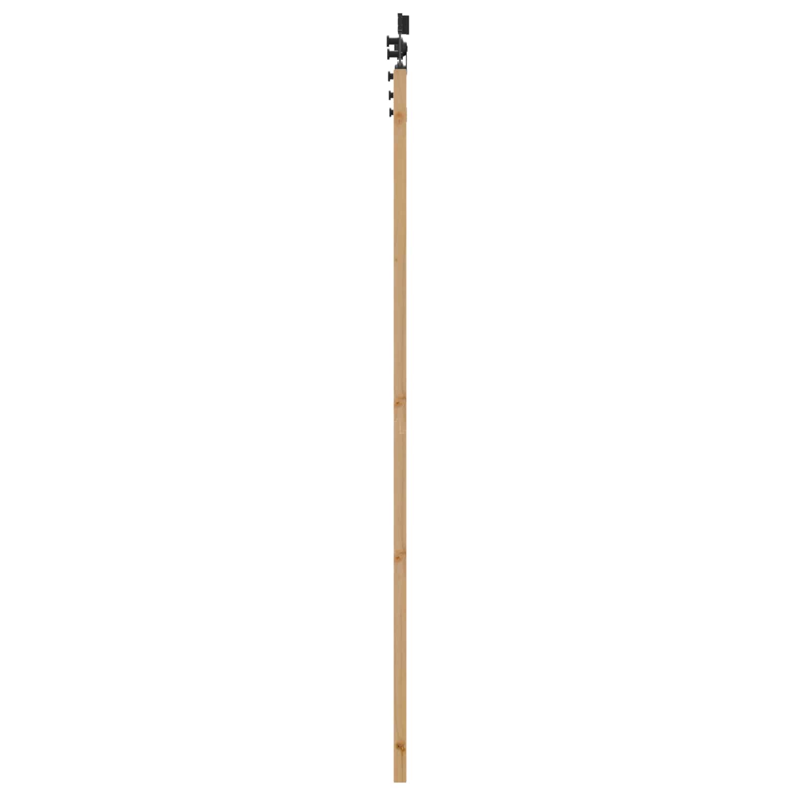 Klizna vrata Prirodna i crna 86 x 211 cm Masivna borovina