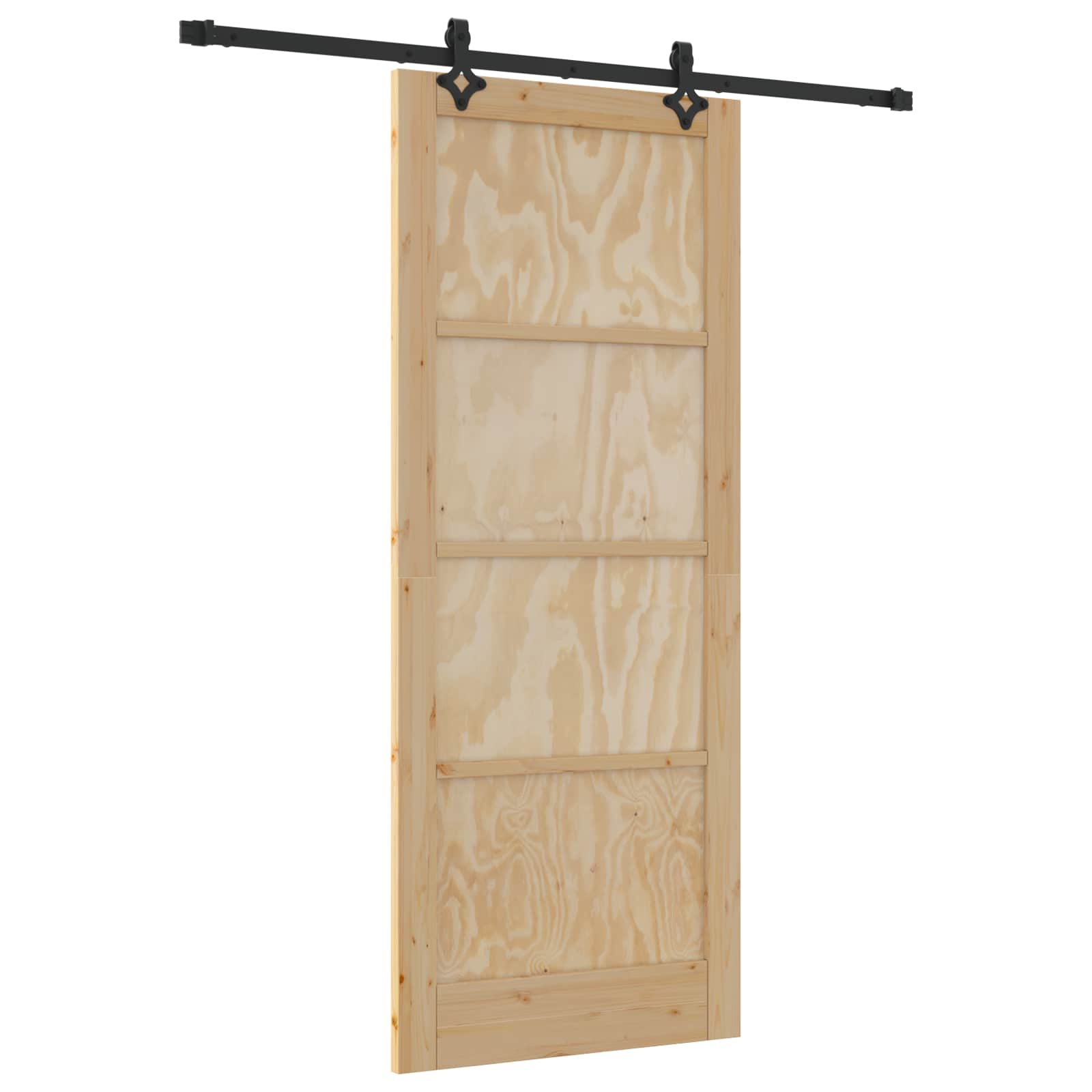 Klizna vrata Prirodna i crna 86 x 211 cm Masivna borovina