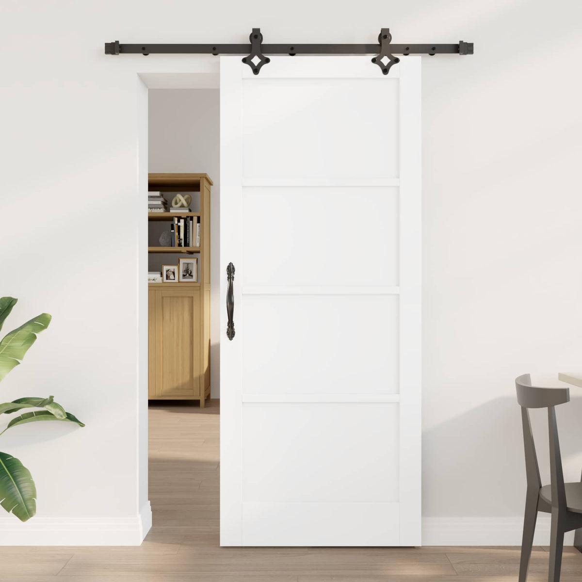 Klizna vrata ORKDAL 83 x 202 cm Masivna borovina Bijela