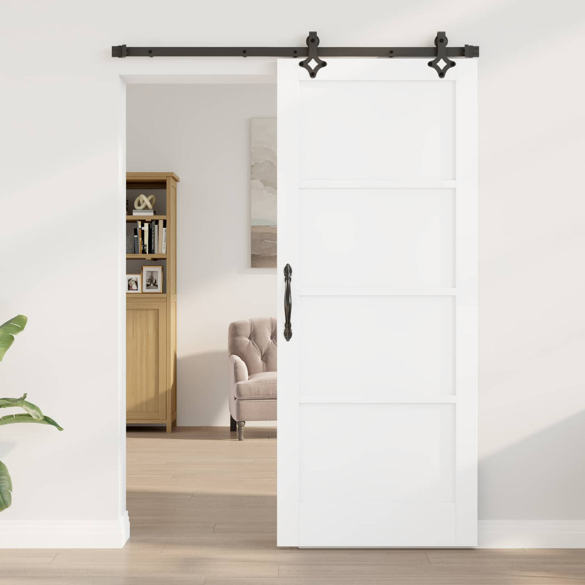 Klizna vrata ORKDAL 83 x 202 cm Masivna borovina Bijela