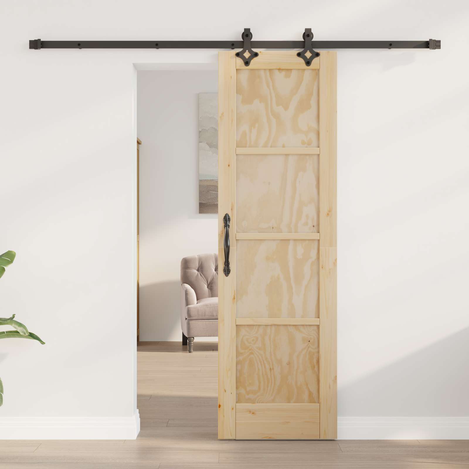 Klizna vrata ORKDAL 61 x 198,5 cm Masivna borovina Prirodna