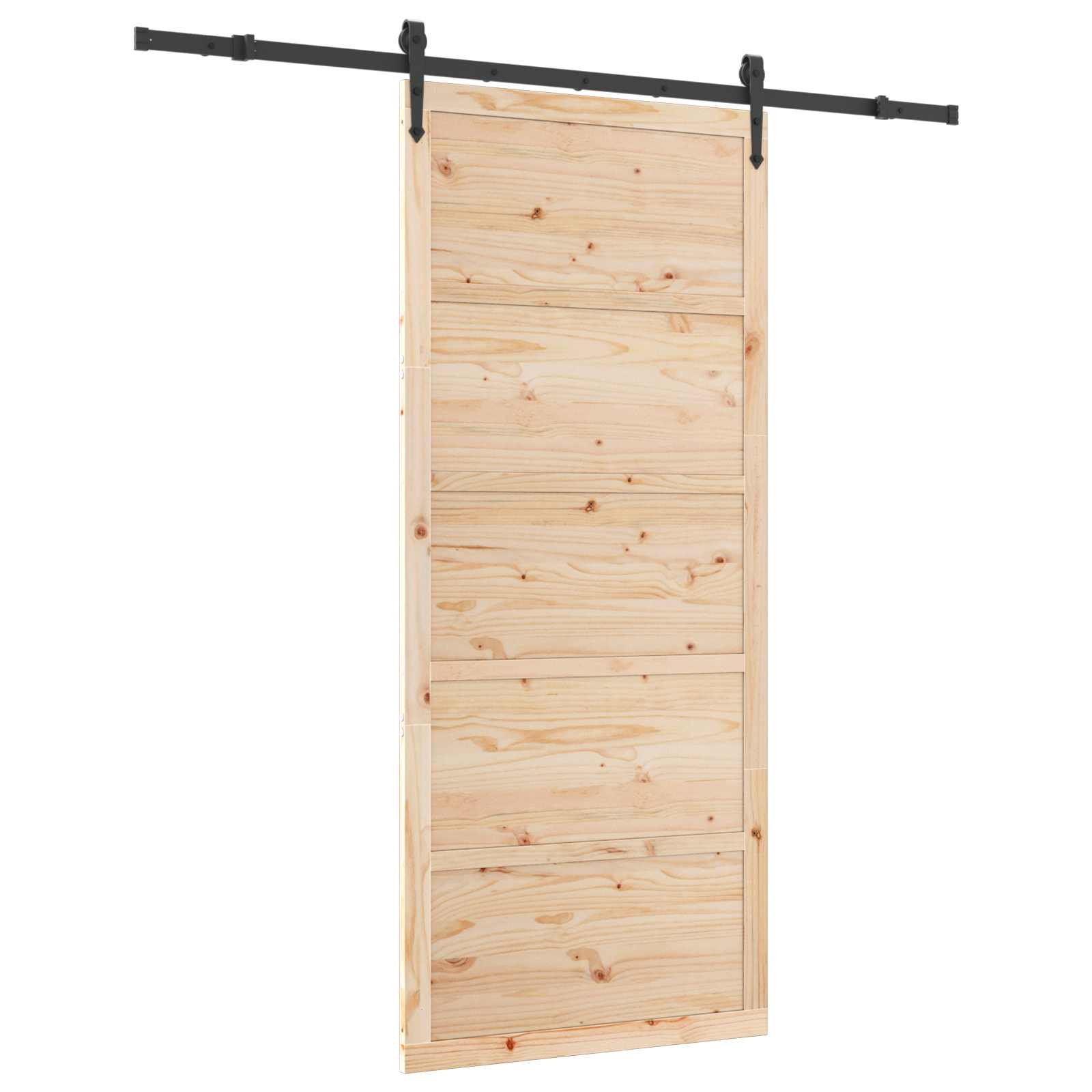Klizna vrata 100 x 208 cm Masivna borovina Prirodna