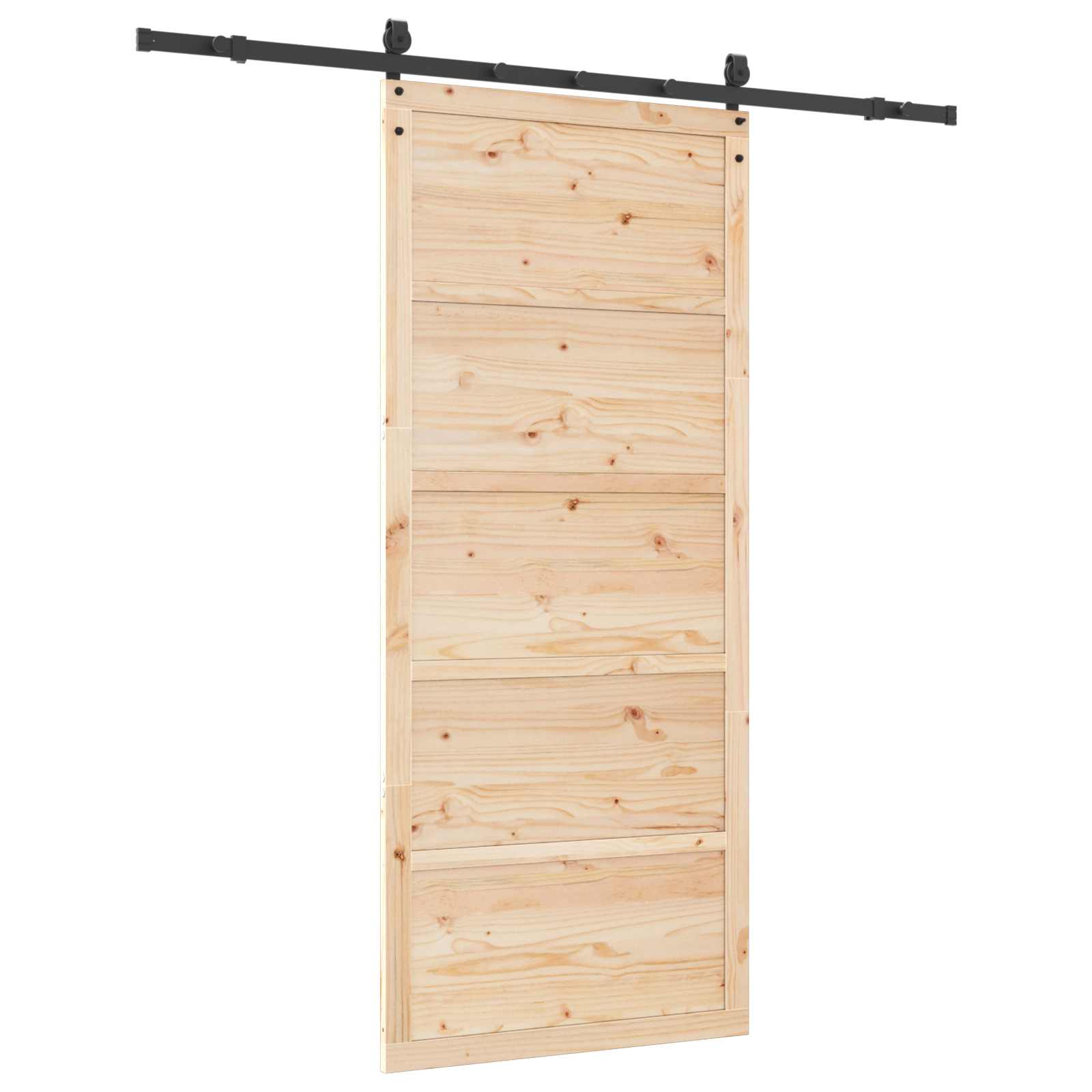 Klizna vrata 100 x 208 cm Masivna borovina Prirodna