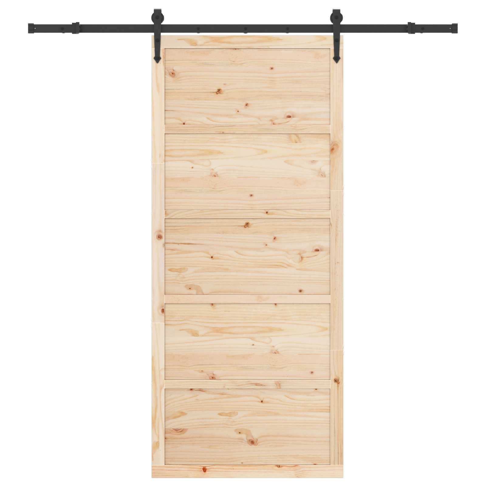 Klizna vrata 100 x 208 cm Masivna borovina Prirodna