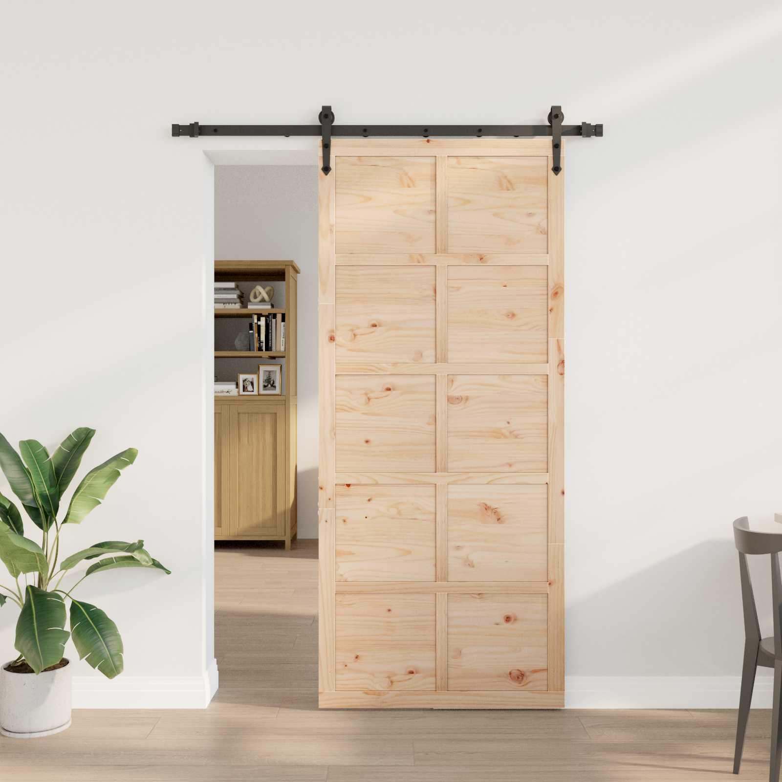Klizna vrata Prirodna 80 x 208 cm Masivna borovina