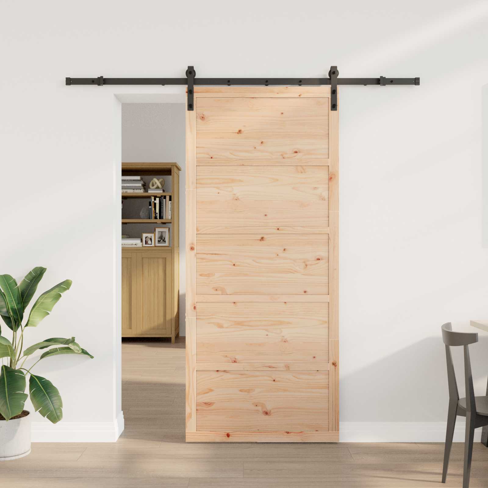 Klizna vrata Prirodna 90 x 208 cm Masivna borovina