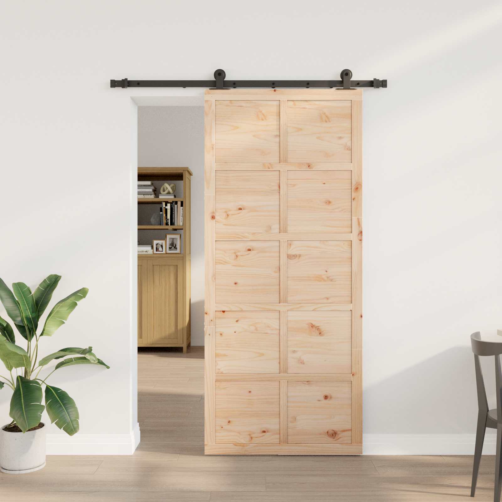 Klizna vrata Prirodna 80 x 208 cm Masivna borovina