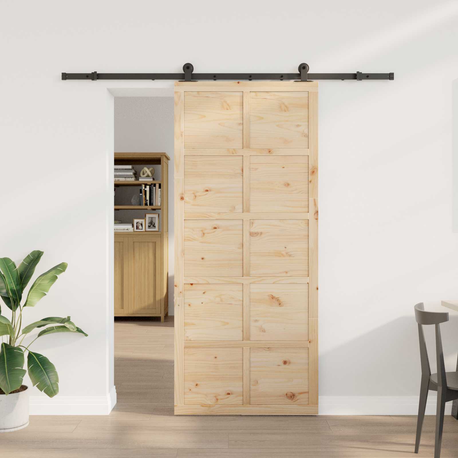 Klizna vrata Prirodna 80 x 208 cm Masivna borovina