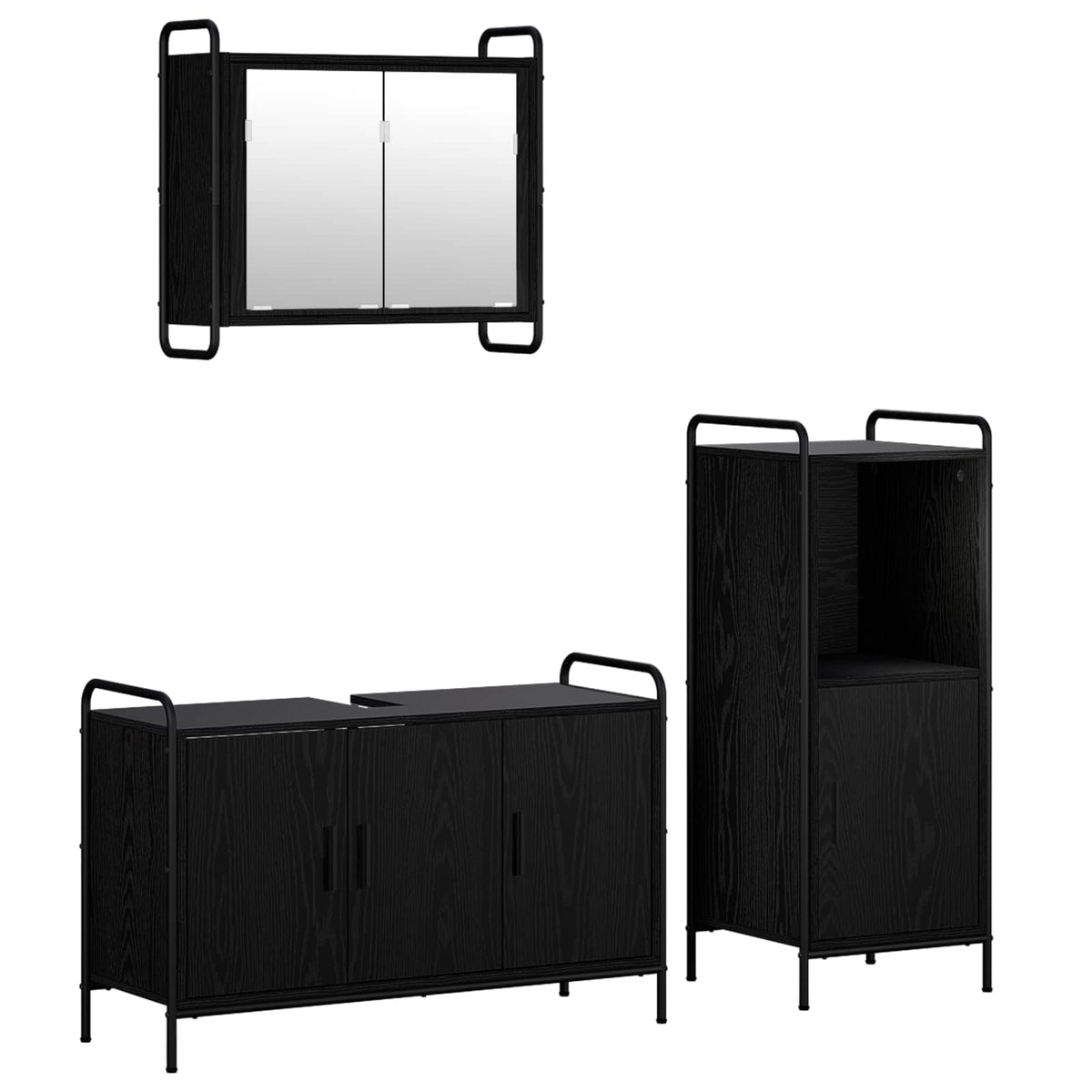 Set ormarića za kupaonicu 3 kom. Crni hrast 40 x 36 x 99,5 cm