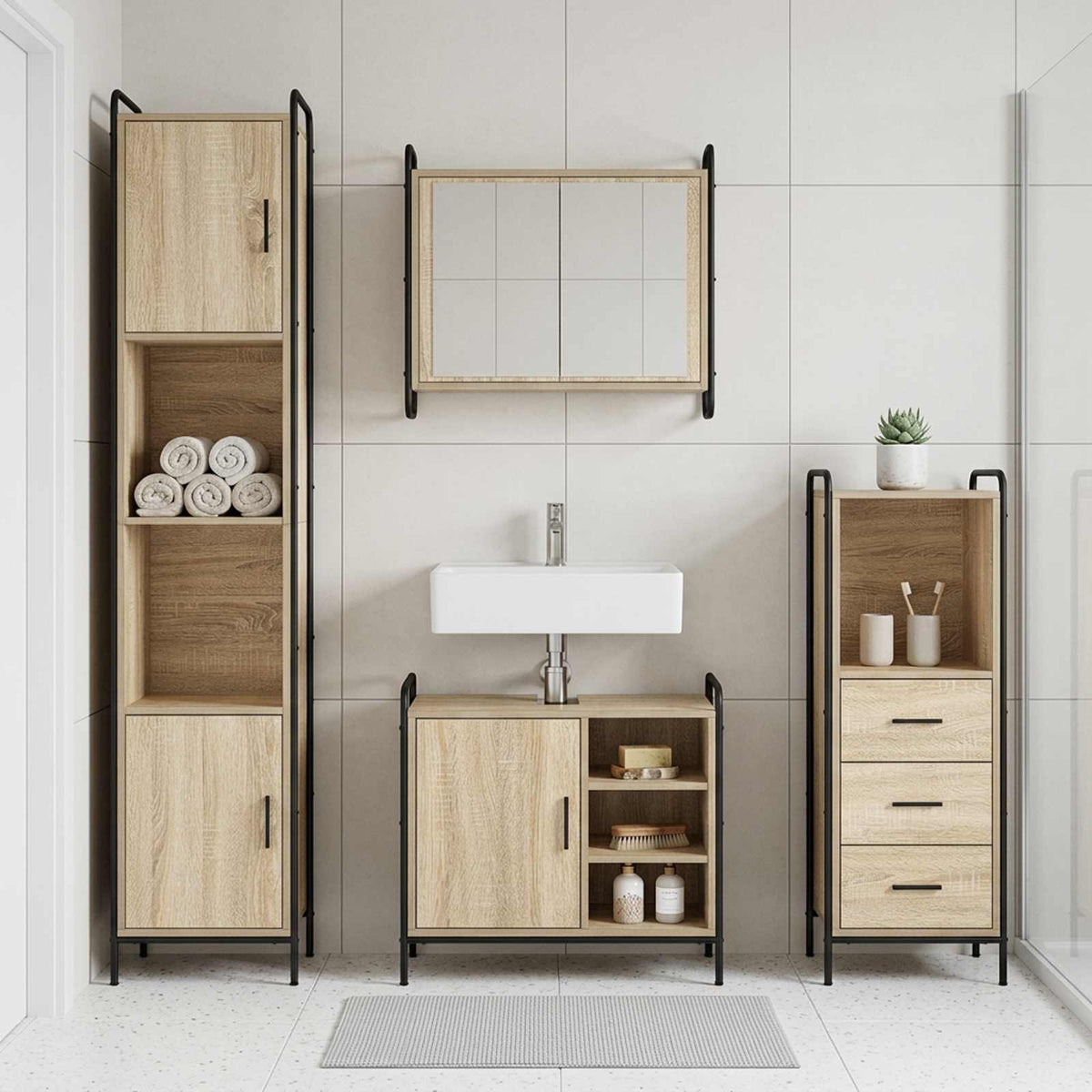 Set ormarića za kupaonicu 3 kom. 40 x 36 x 109,5 cm