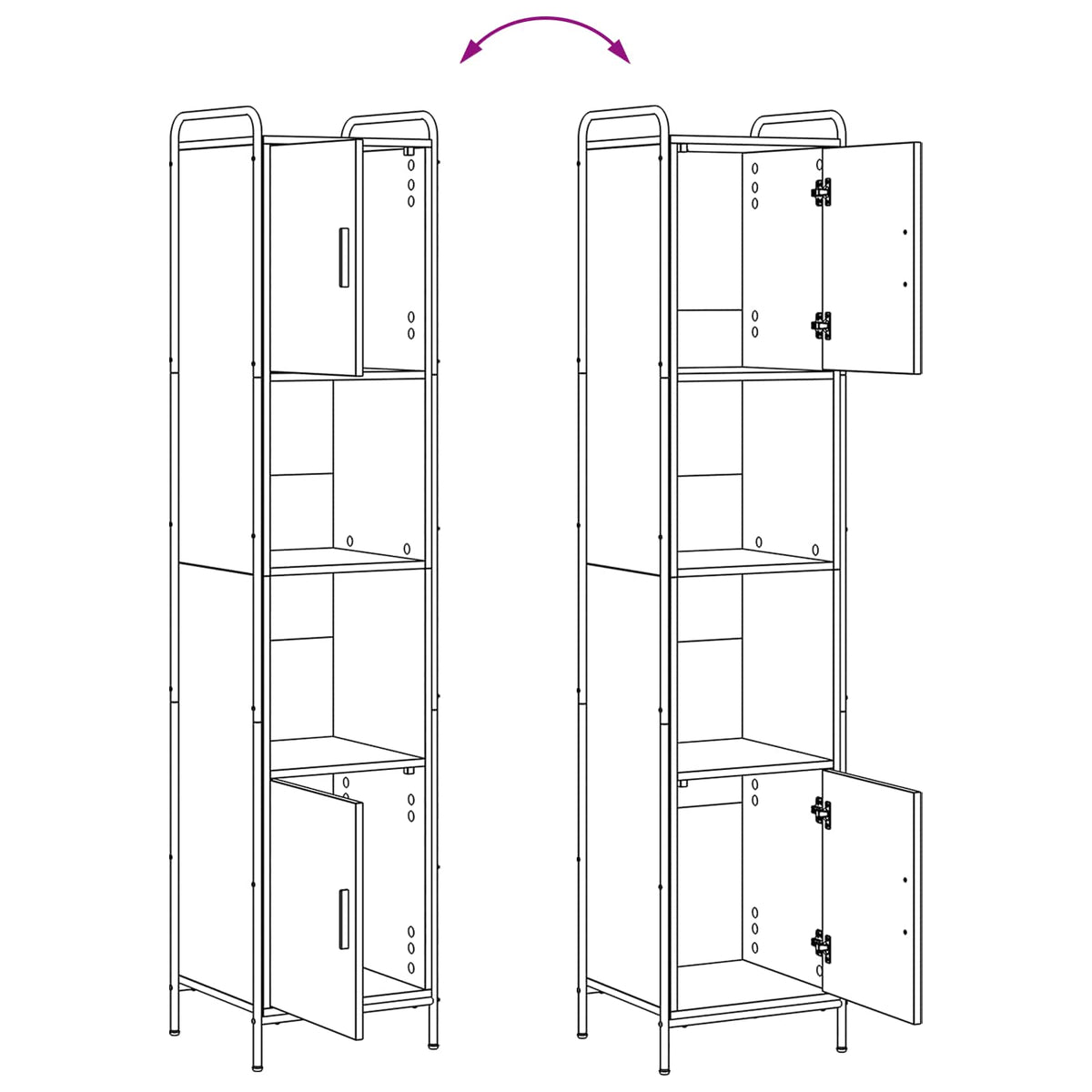 Set ormarića za kupaonicu 4 kom. Siva Sonoma 40 x 36 x 181 cm