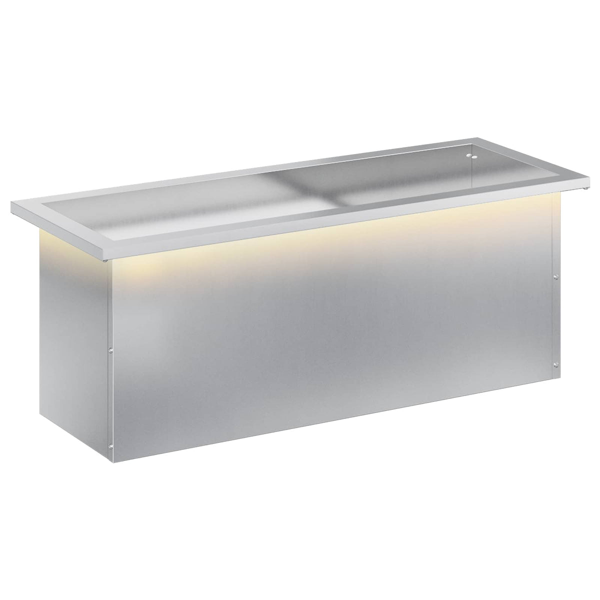 Vrtna posuda za sadnju s LED svjetlom Srebrna 30 x 80 x 30 cm