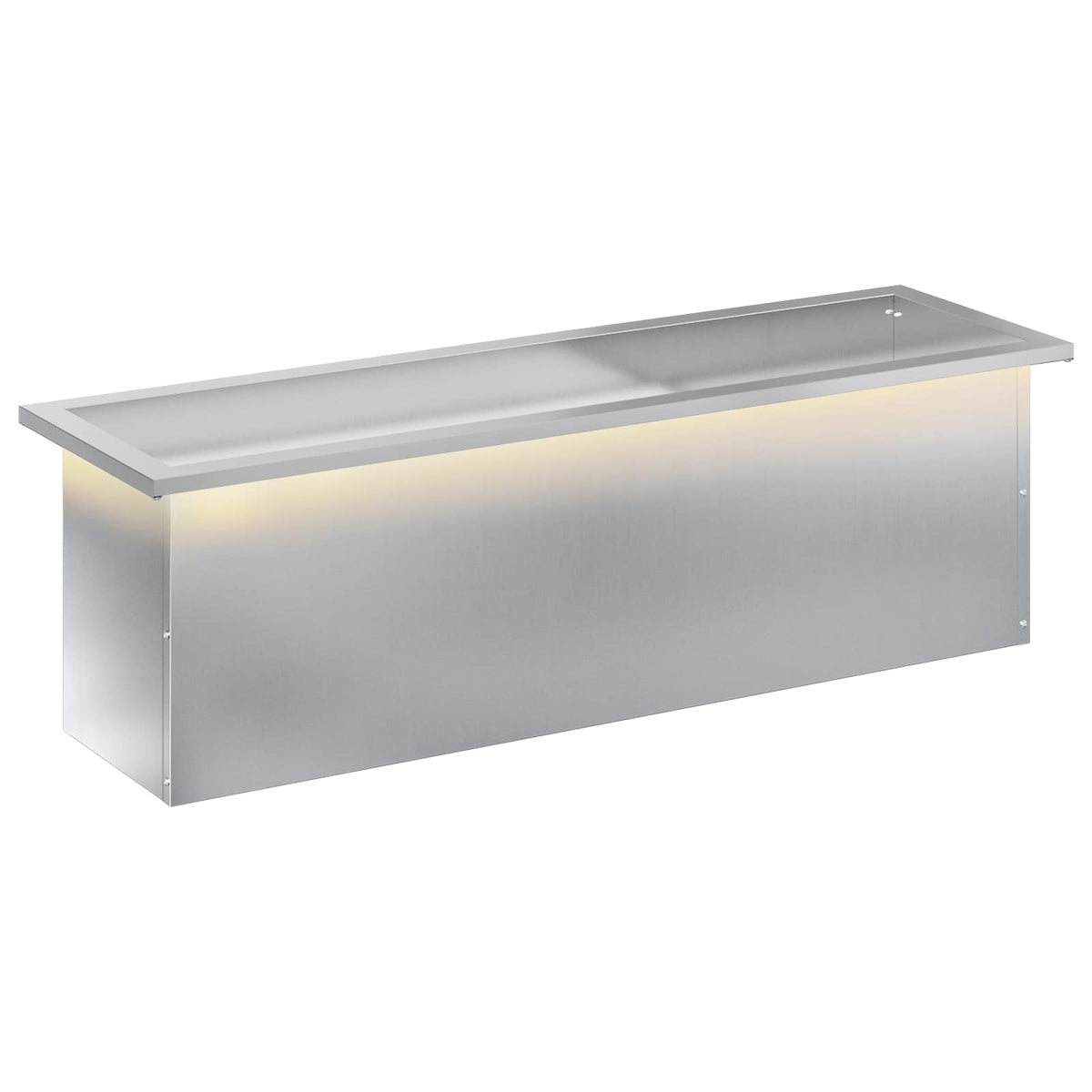 Vrtna posuda za sadnju s LED svjetlom Srebrna 30 x 100 x 30 cm