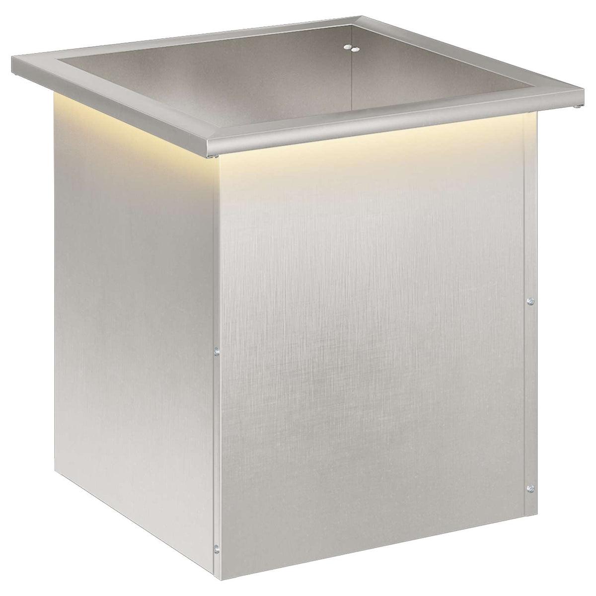 Vrtna posuda za sadnju s LED svjetlom Srebrna 40 x 40 x 40 cm
