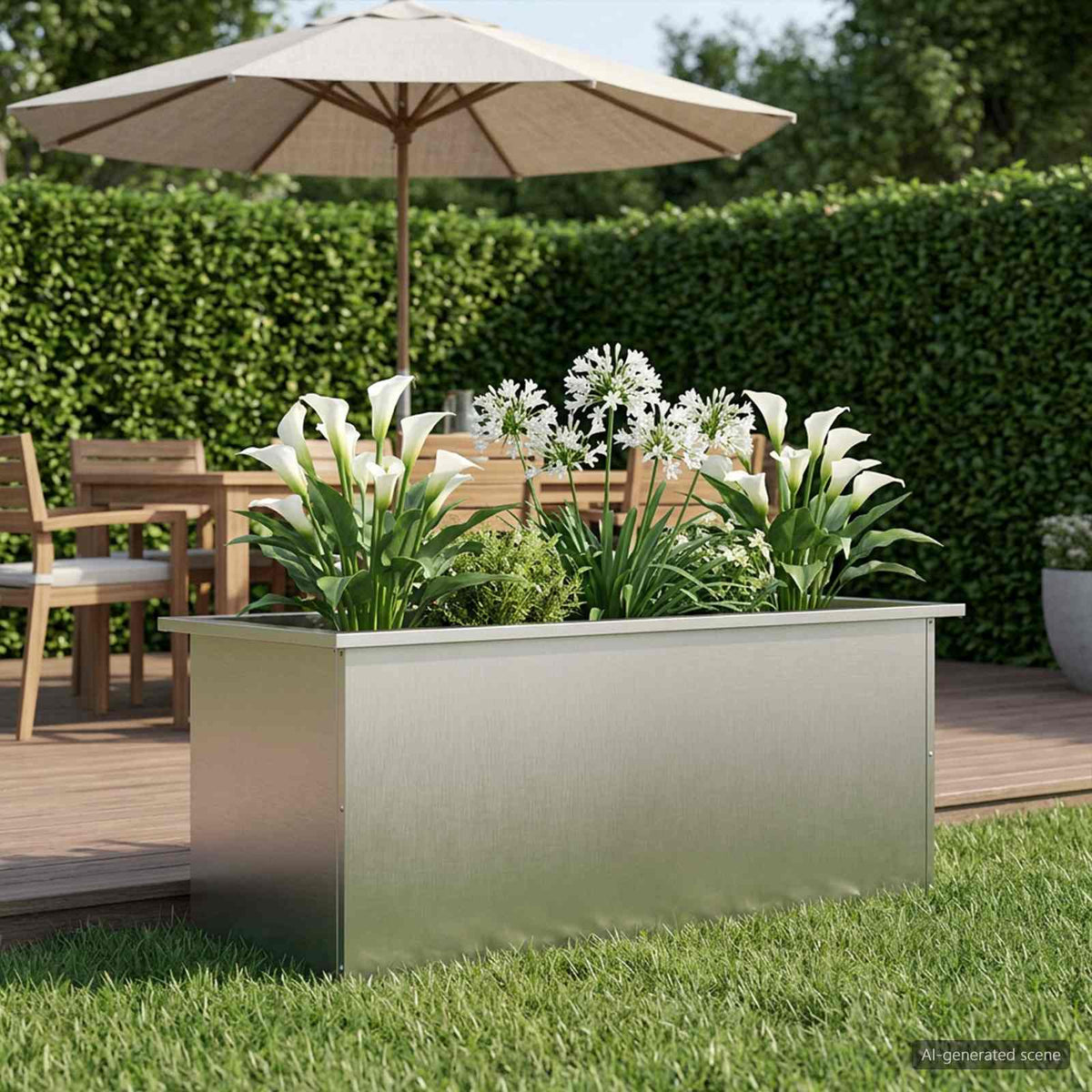 Vrtna posuda za sadnju s LED svjetlom Srebrna 40 x 100 x 40 cm