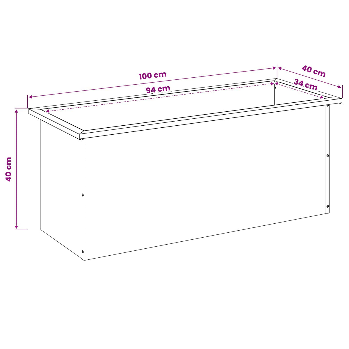 Vrtna posuda za sadnju s LED svjetlom Srebrna 40 x 100 x 40 cm