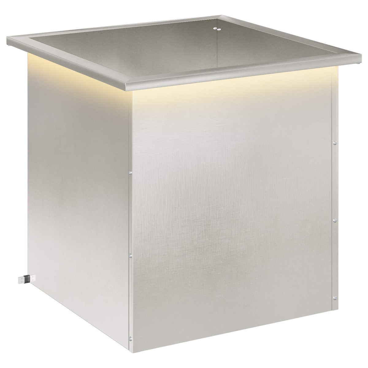 Vrtna posuda za sadnju s LED svjetlom Srebrna 50 x 50 x 48 cm