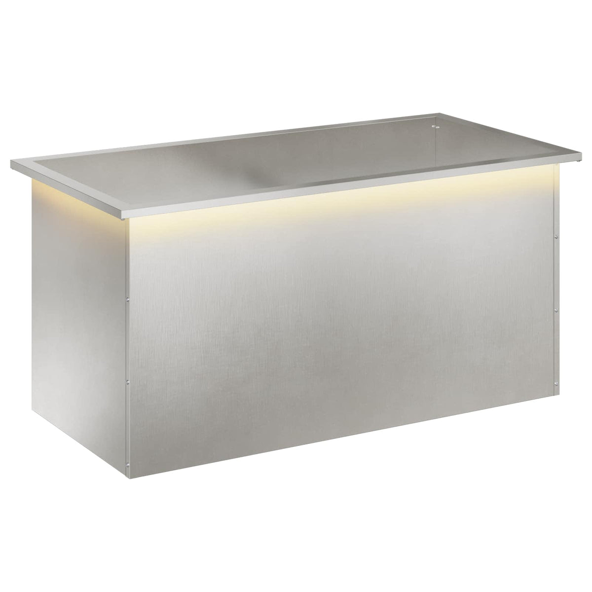 Vrtna posuda za sadnju s LED svjetlom Srebrna 50 x 100 x 48 cm