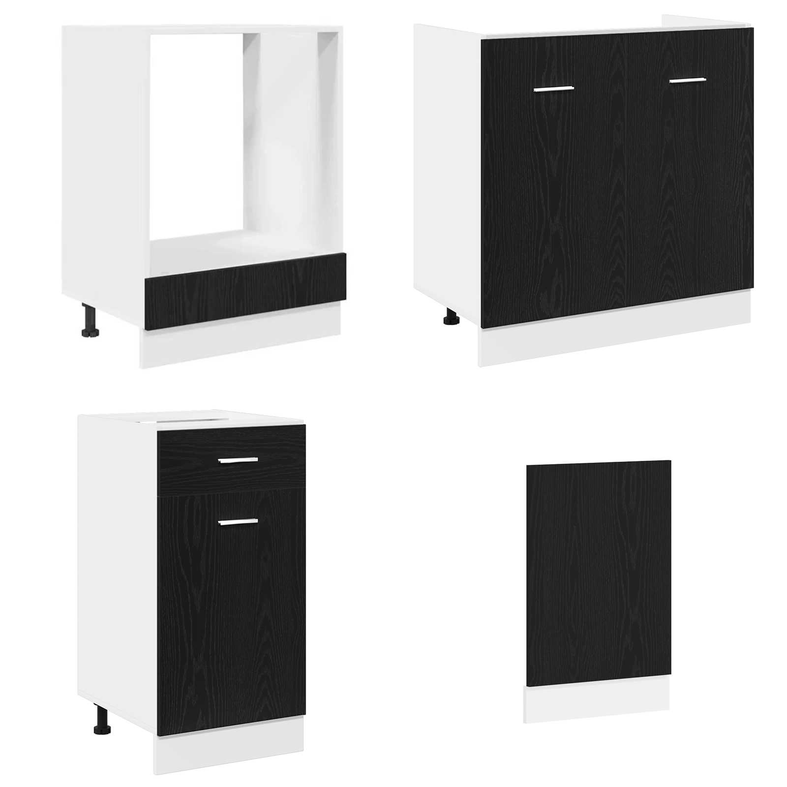 Kuhinjska jedinica Lyon 8 pcs Crni hrast Konstruirano drvo