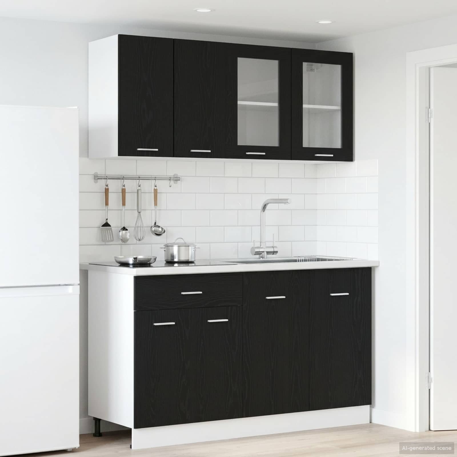 Kuhinjska jedinica LYON 4 pcs Crni hrast Konstruirano drvo