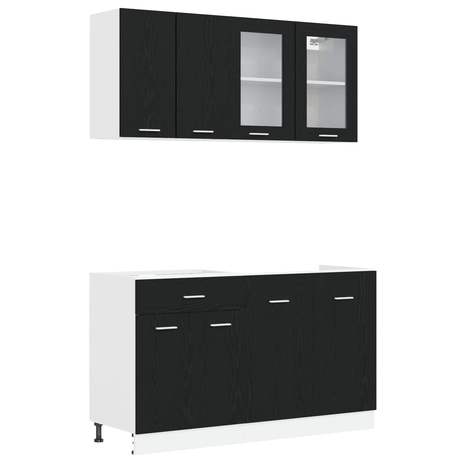 Kuhinjska jedinica LYON 4 pcs Crni hrast Konstruirano drvo