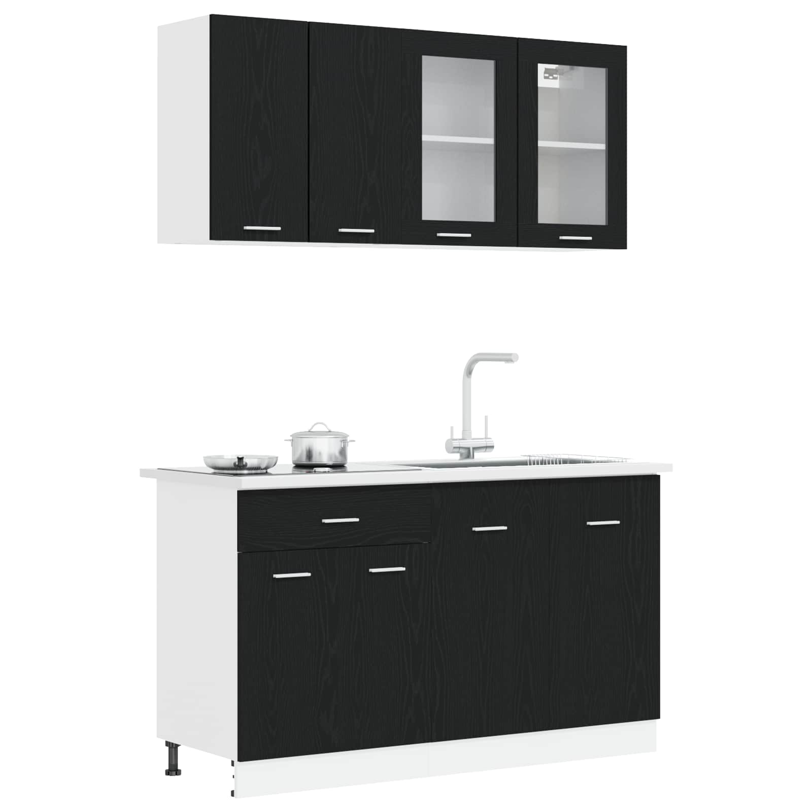 Kuhinjska jedinica LYON 4 pcs Crni hrast Konstruirano drvo