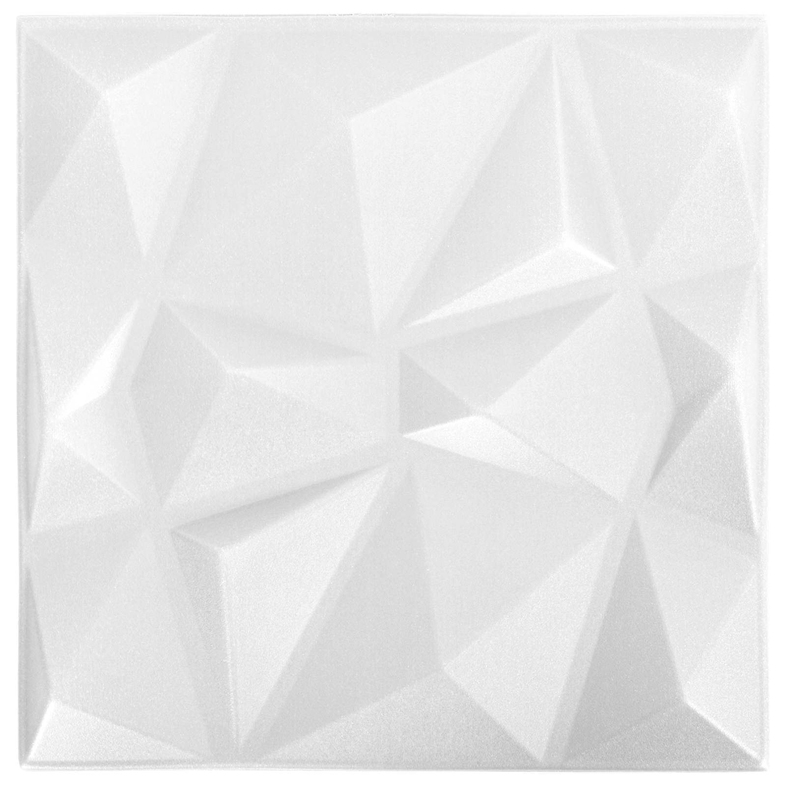 Zidne panele 24 pcs Dijamant bijela 50 x 50 cm XPS pjena