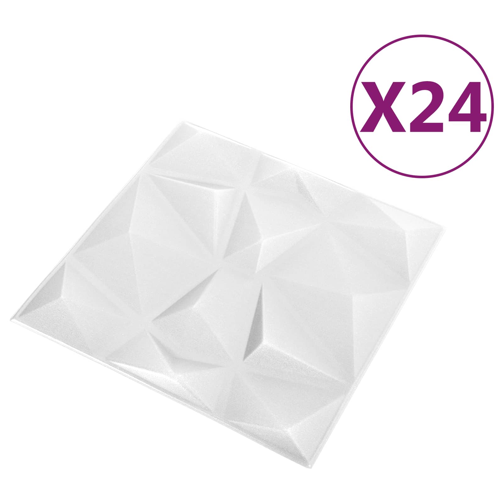 Zidne panele 24 pcs Dijamant bijela 50 x 50 cm XPS pjena