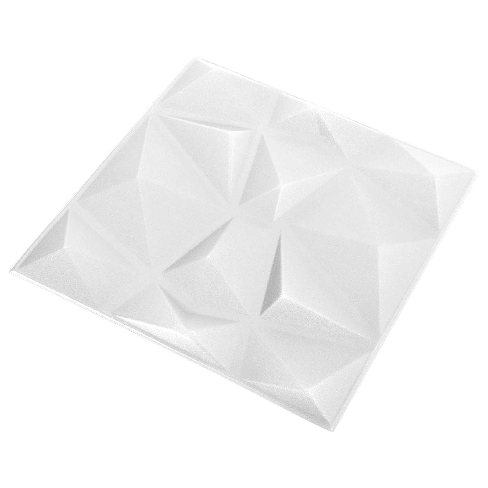 Zidne panele 48 pcs Dijamant bijela 50 x 50 cm XPS pjena