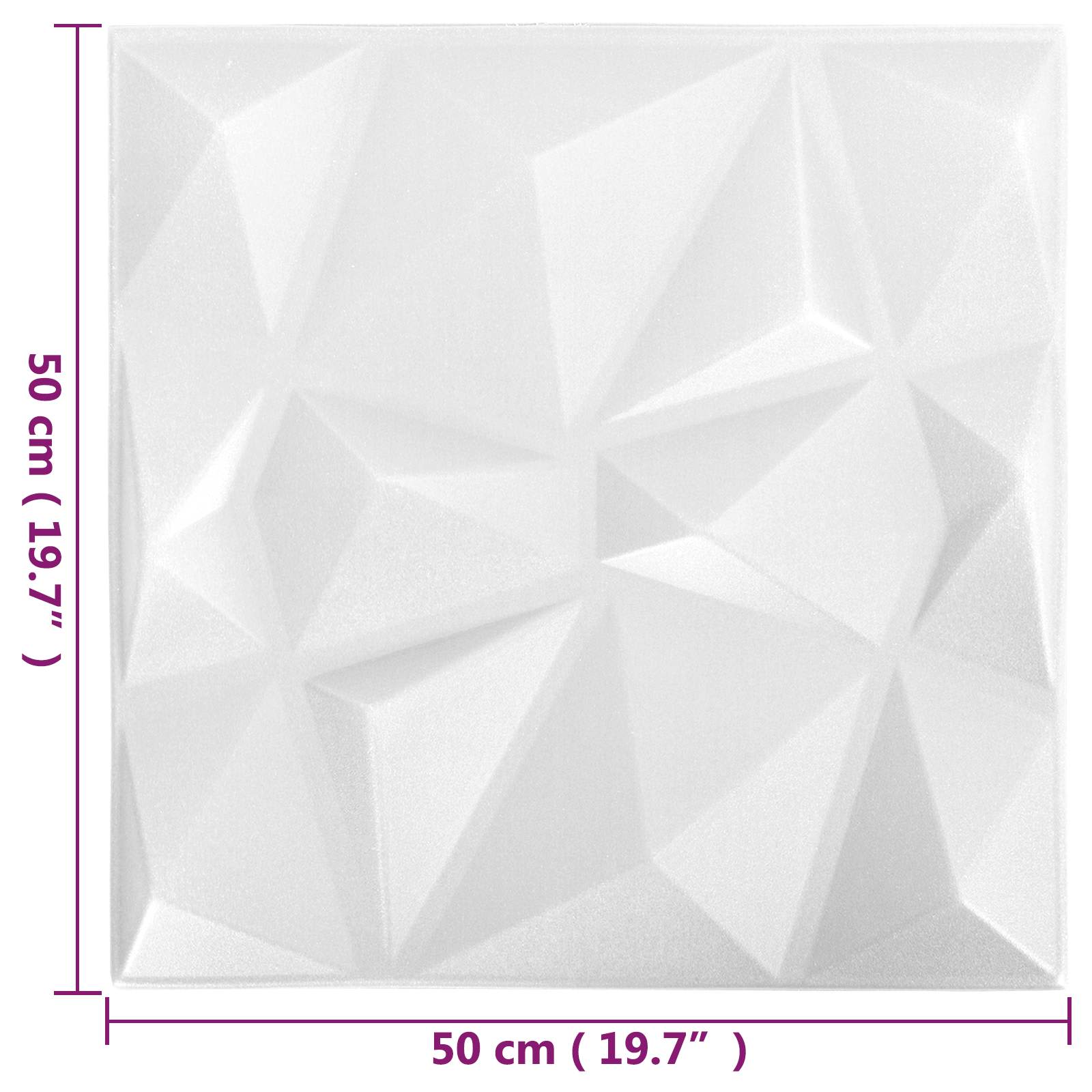 Zidne panele 12 pcs Origami bijela 50 x 50 cm XPS pjena