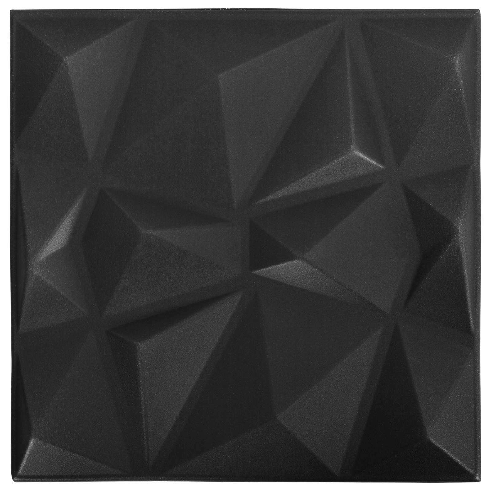 Zidne panele 24 pcs Dijamant crna 50 x 50 cm XPS pjena
