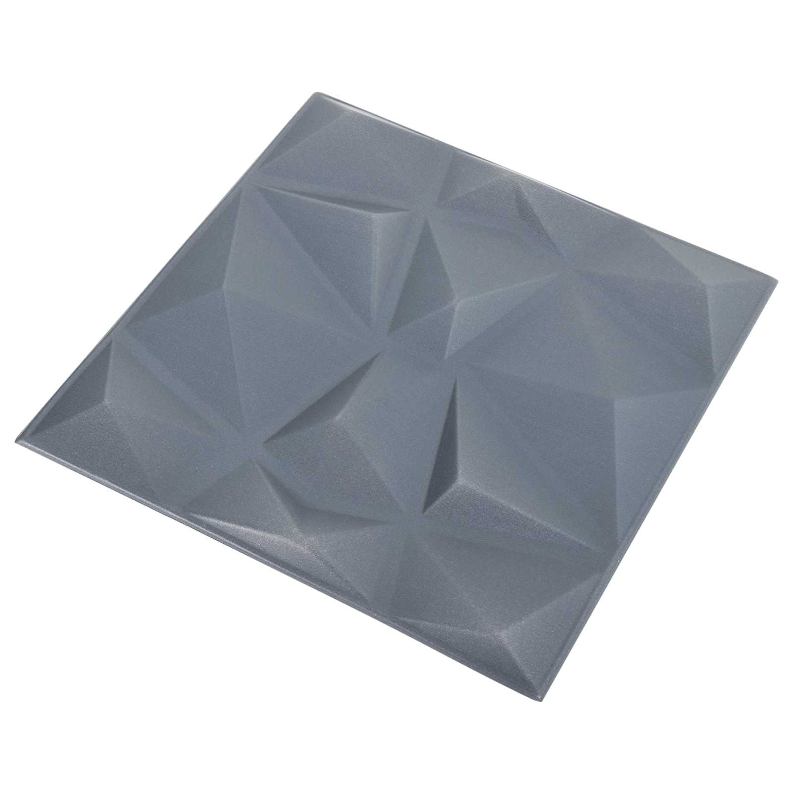 Zidne panele 24 pcs Dijamant siva 50 x 50 cm XPS pjena