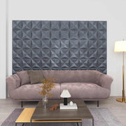 Zidne panele 24 pcs Origami siva 50 x 50 cm XPS pjena