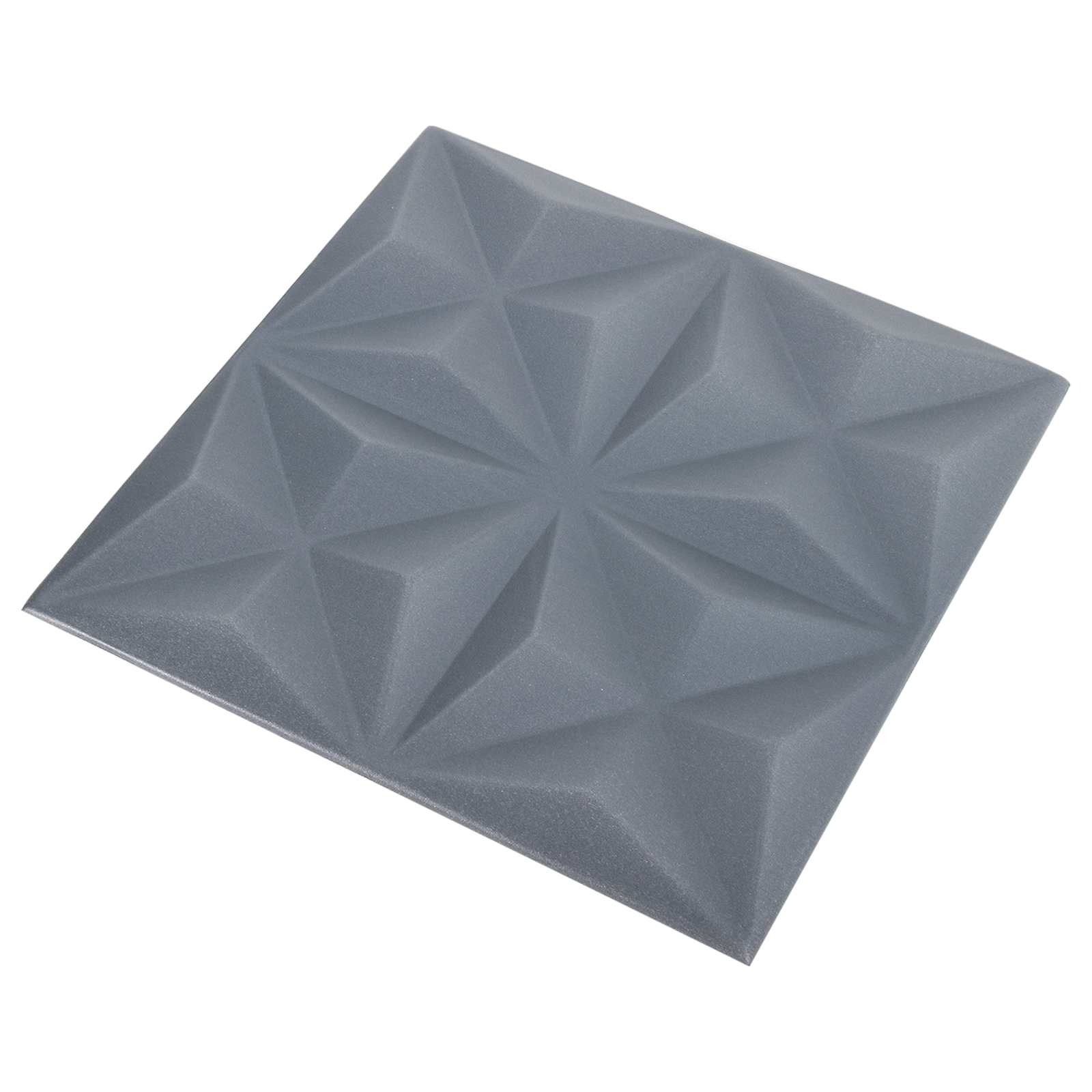 Zidne panele 48 pcs Origami siva 50 x 50 cm XPS pjena