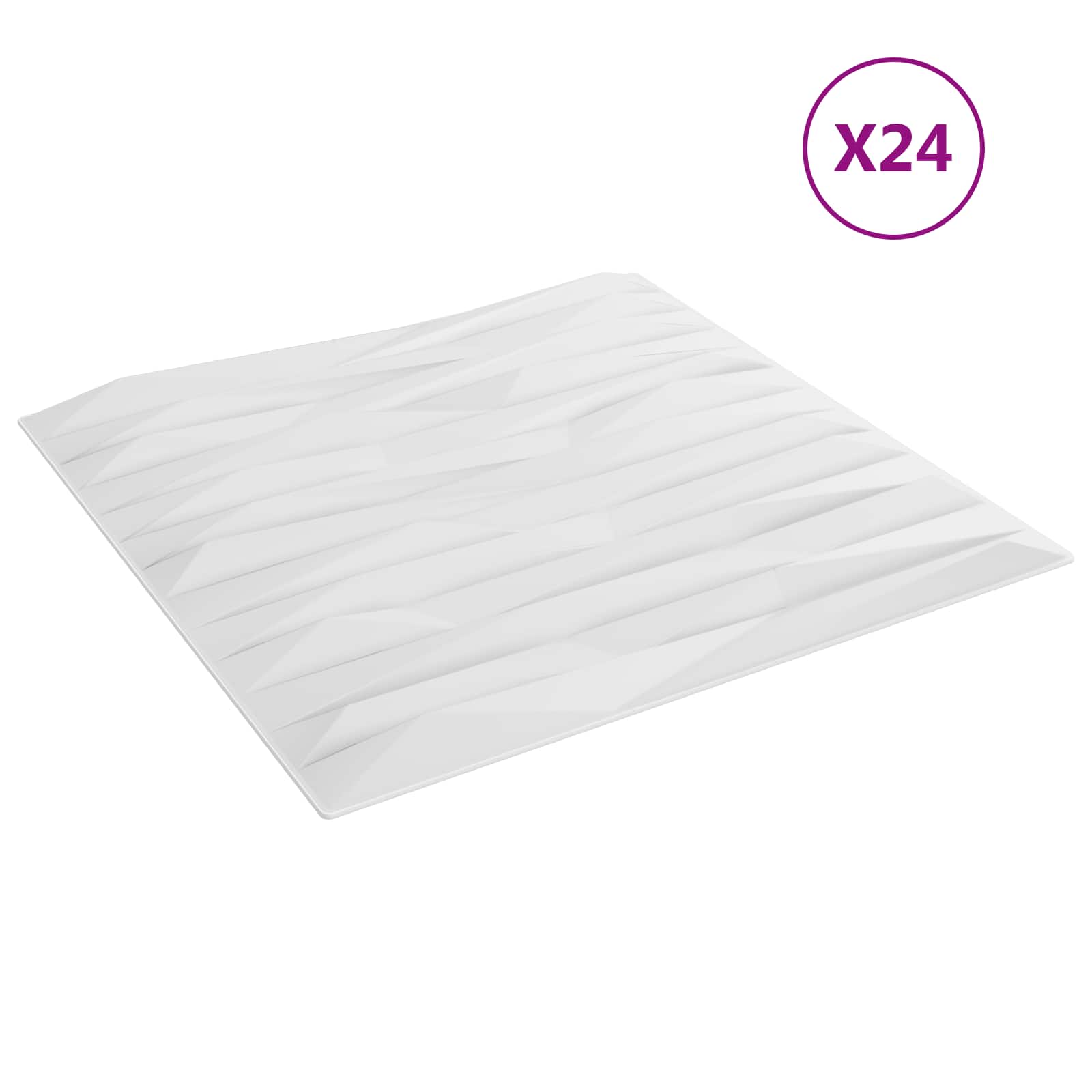 Zidne panele 24 pcs Bijeli Kamen 50 x 50 cm XPS pjena