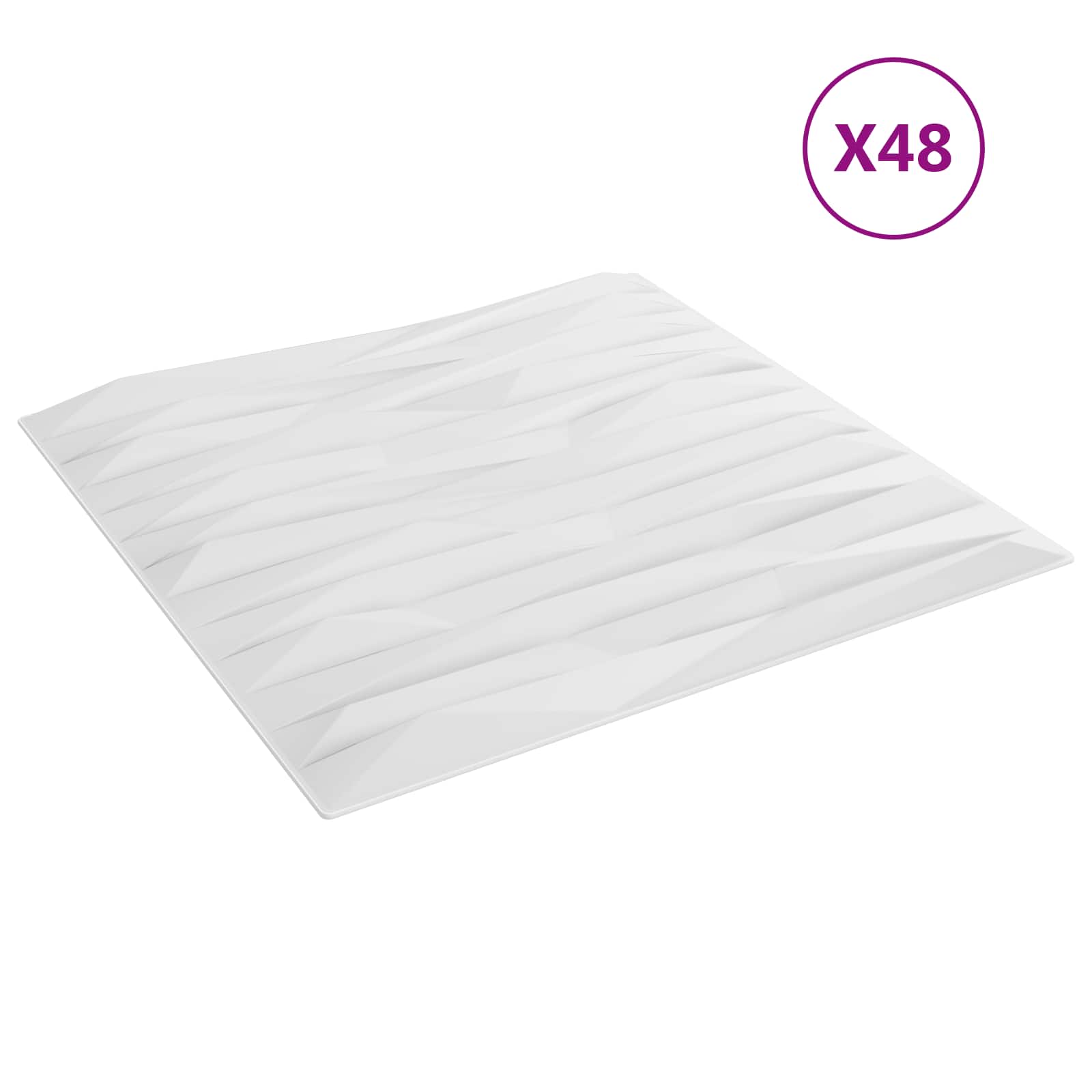 Zidne panele 48 pcs Bijeli Kamen 50 x 50 cm XPS pjena